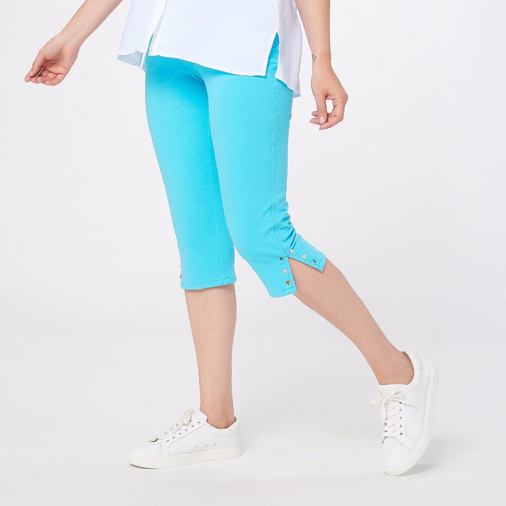 Quacker Factory DreamJeannes Capri with Multi Colored Rhinestones